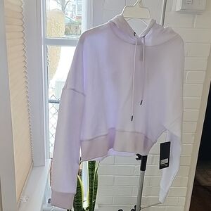 90 degree Women's White Hoodie, large